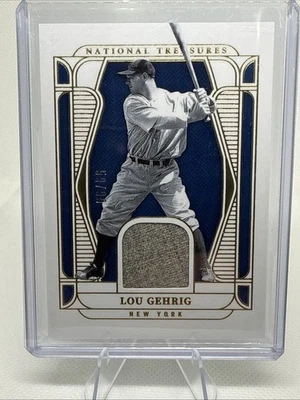 2025 National Treasures Lou Gehrig Game Worn Jersey Relic #59/99 New York Yanks - Image 1 of 4