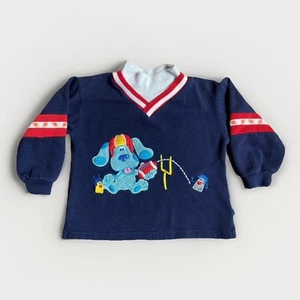 Vtg Kids 1999 Blues Clues Football Shirt Size 4T Nickelodeon Nick Jr Pullover - Picture 1 of 19