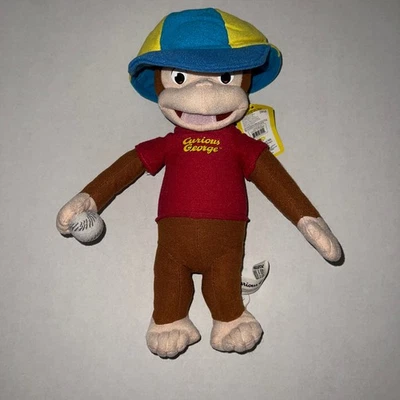 Gorra de béisbol Curious George 13" felpa Kellytoy y pelota con etiqueta de colección 2005 Foto 1 de 2
