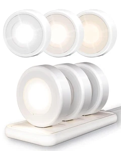 6 Pack Puck Lights with Charging Station, Rechargeable Sitck On Tap Lights, W... - Foto 1 di 8