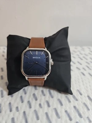 BREDA 5-180504 Genuine Leather Quartz Analog Men's Watch - Image 1 of 4