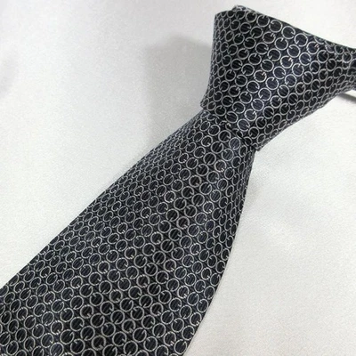 古驰 G Allover 图案丝绸领带 9.5 厘米宽 148 厘米长二手 — 第 1/4 张图片