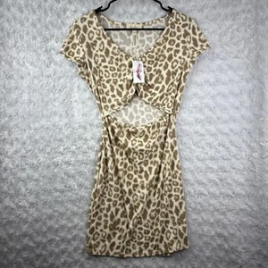 Jessica Simpson Women’s Cheetah Print Cutout Dress Size Large - Picture 1 of 13