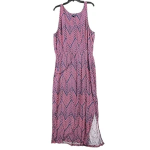 Gap Maxi Dress Womens Size XXL Red Blue Geometric Print Sleeveless Summer Dress - Picture 1 of 9