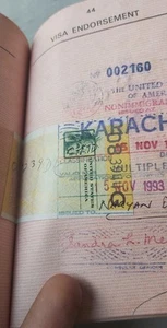 1988 PAKISTAN CONTINUOUS DISCHARGE CERTIFICATE USA VISA COMPLETE BOOKLET L@@K! - Picture 1 of 10