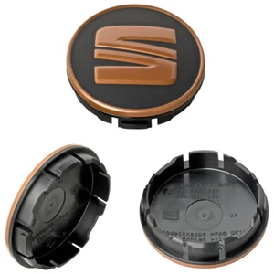 4 SEAT Original Nabenkappen 56 mm Felgendeckel Nabendeckel Kupfer Cupra Leon - Bild 1 von 1