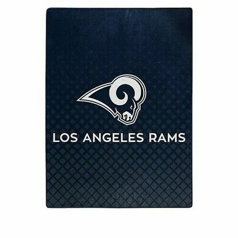 New Official NFL RAMS Faded Glory Fleece Throw Blanket 60" X 80" Northwest Cover