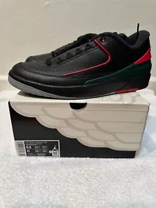 Nike Air Jordan 2 Retro Low Mens Size 9.5 Black Green Red NWB - Picture 1 of 8