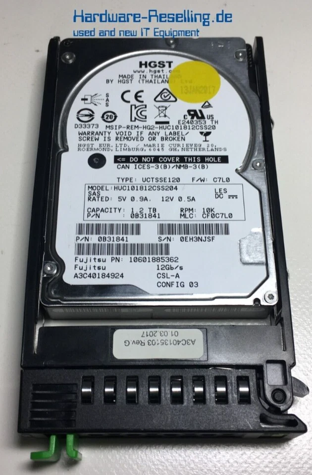 Fujitsu HGST 1,2TB SAS 2,5" 10K 12G HUC101812CSS204 10601885362 A3C40184924 - Bild 1 von 1