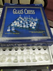 scacchiera vetro grande vintage 35,5 cm x 35,5 cm nuova Glass Chess - Foto 1 di 5