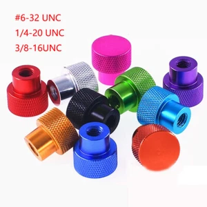 UNC 6#-32 1/4" 3/8" Blind Hole Knurled Thumb Nuts Aluminium Hand Grip Knobs Nut - Picture 1 of 7