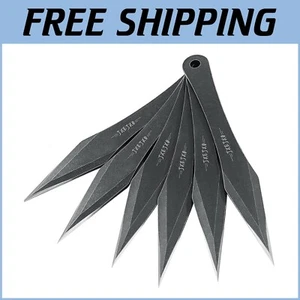 Durable Stainless Steel No Spin Throwing Spike Set - 6 Pack with Belt Sheath - Picture 1 of 10