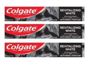 3 PACK Colgate Activated Charcoal Revitalizing White Whitening Toothpaste BB5/25 - Picture 1 of 2