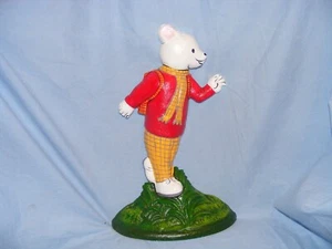 Estatuilla de hierro fundido con tope de puerta de oso Rupert adorno pesado - Imagen 1 de 3