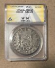 Mexico - 1756 Momm Large Silver Pillar Dollar (Anacs Vf 30 Details Cleaned)