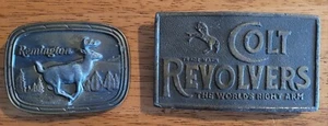 Colt Revolvers and Remington Vintage Belt Buckles Brass Bronze Pewter - Picture 1 of 6