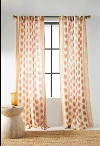 Anthropologie Joelle Curtains Window Drapes Pink Single Panel 50" x 96" NEW