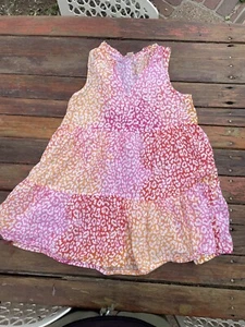 J Crew Crewcuts Girls Size L Pink/Orange/White Light Summer Dress 100% Cotton - Picture 1 of 6