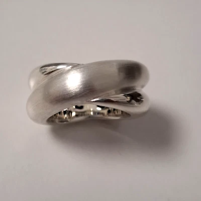 Echt 925 Silber Ring Pierre Cardin Ring Damen Massiv Bandring breiter Kreuz 51  - Bild 1 von 4