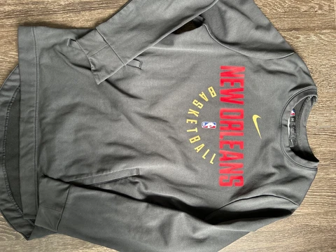nba new orleans pelicans nike dri fit crew neck sweatshirt gray sz M Cover