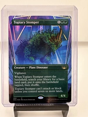 MTG Topiary Stomper *BORDERLESS FOIL* Streets of New Capenna 290 NM - Image 1 of 4