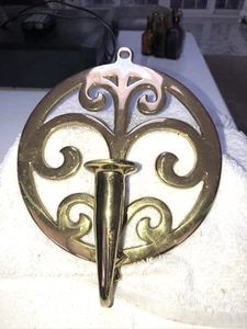 Applique da parete Virginia Metalcrafters ottone portacandele cerchio tondo albero della vita - Foto 1 di 3