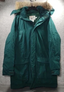 VINTAGE Cabelas Jacket Mens Tall Large Green Parka Goose Down Fur Hood Corduroy - Bild 1 von 17