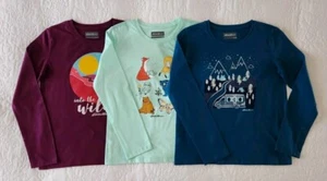 EDDIE BAUER Girls L (14) Long Sleeve T Shirts LOT OF 3 Purple Mint Blue - Picture 1 of 10