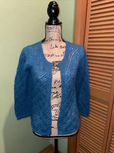 Banana Republic NWT Teal Sequin Sweater retails $69.99 - Picture 1 of 9