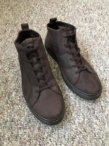 ECCO Street Tray Mid Cut Boot - Casual Dark Brown Nubuck Sneaker - US 11-11.5 - Picture 1 of 12
