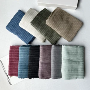 Bufanda a rayas para mujer Bufandas para hombre Unisex Turbante Chales Hiyabs Bufanda 10 colores - Imagen 1 de 31
