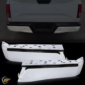 For 2015-20 Ford F150 Chrome Steel Rear Step Bumper Face Bar Ends Cap Cover Set - Picture 1 of 13