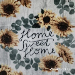 "Sunflower HOME SWEET HOME WARM HANDGEFERTIGT 2-lagige Fransenkrawatte Decke/Überwurf 47×60" - Bild 1 von 6