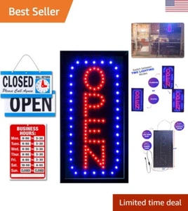 Neon Open Sign for Business: Vertical Lighted Sign Open with Flashing Mode – ... - Picture 1 of 8