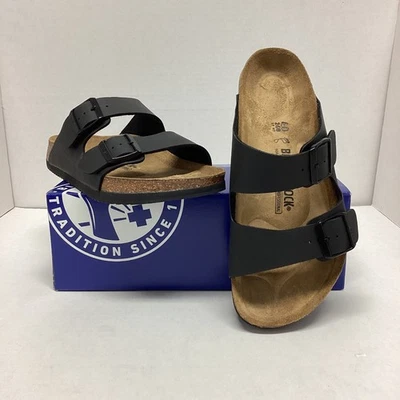 Sandalias Birkenstock Arizona PROF Birko-Flor Unisex (Reg/Anchas) en Negro, EU 40(4) Foto 1 de 4