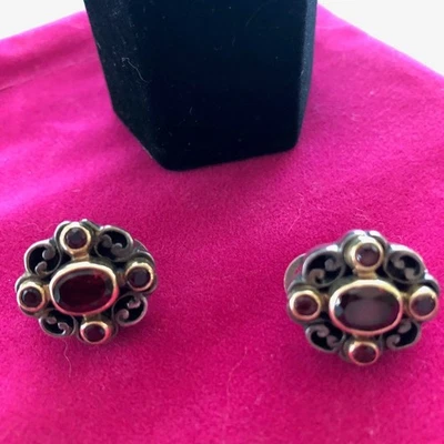 Konstantino SSGold w/Rhodolite Garnet Stud with Lever Back Earrings - Image 1 of 4