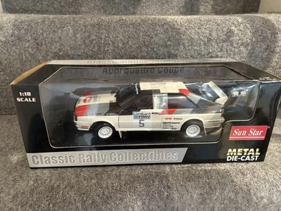 1/18 Audi Quattro Coupe Sun Star 4181 1981 Lombard RAC H.Mikkola A.Hertz - New - Image 1 of 4