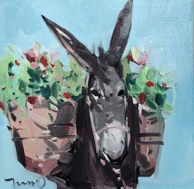 Хосе Трухильо изобразительное искусство печати 16 x 16 «коллекционный художник осла цветы картина - Изображение 1 из 4