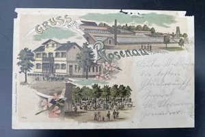 Postal litográfica - Rosenau b/Mannheim - Economía Villa Rosenau - 1898 - Imagen 1 de 2