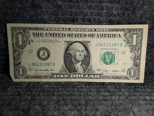 US Currency Birthday Anniversary Note Bill - $1  J06131987B June 13th 1987 - Picture 1 of 2