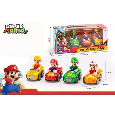 Original Super Mario Karting Model Toys Mario Bros 4pcs/set Anime Action Figure - Image 1 of 3