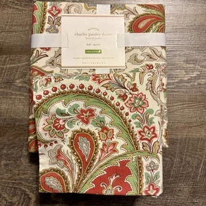 Pottery Barn Charlie Paisley Duvet Cover Organic Full Queen 2 24x24 Euro Shams - Picture 1 of 5