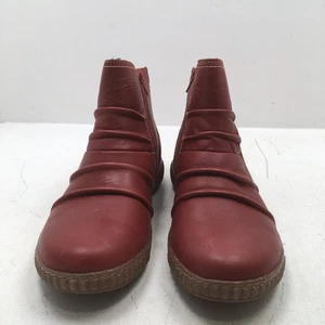 Clarks Caroline Orchid rote Leder Stiefeletten, 11W, neu im Karton - Bild 1 von 6