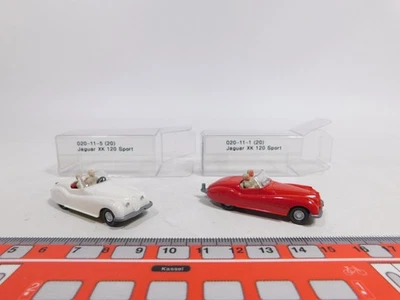 2X H0 1:87 Jaguar XK 120 Sport; Gancio Di Traino/Personaggi Mint #CV18-0,5 - Immagine 1 di 3