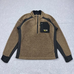 Mountain Hardwear Pullover Mens Large Brown Monkey Man Fleece High Loft 1/4 Zip - Picture 1 of 12