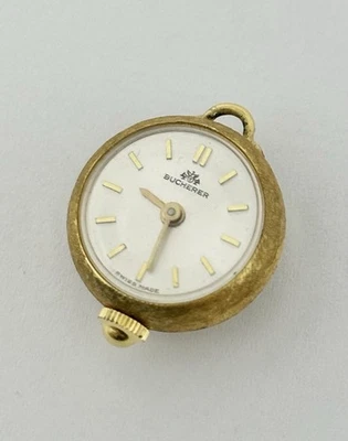 RARE Vintage Bucherer 18K GF 17J Swiss Made Skeleton Pendant Watch - Image 1 of 4