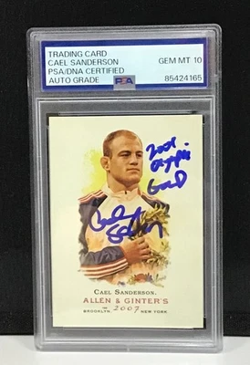 Cael Sanderson Signed Autographed Inscribed 2007 Allen And Ginter PSA Authentic - Image 1 of 2