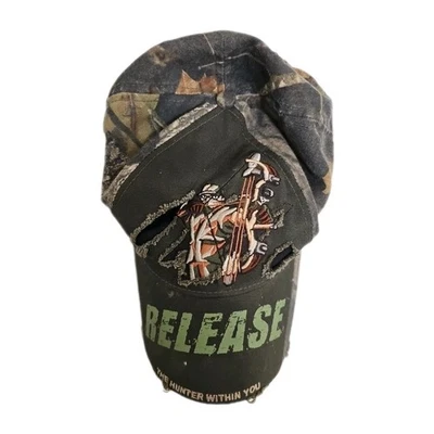 RELEASE  The Animal Within You  Hunting Hat Cap Camo Embroidered Bow And Arrow - Image 1 of 4