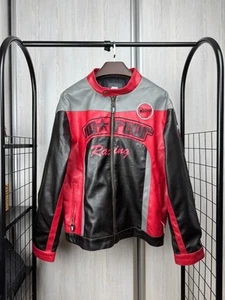 No Fear Racing vintage PVC leather jacket big logo - Picture 1 of 18