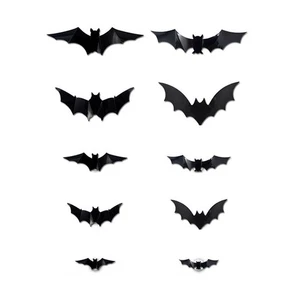 3D Bat Stickers Bat Stickers Set Battery Powered Lights For Bedroom Decor - Picture 1 of 16